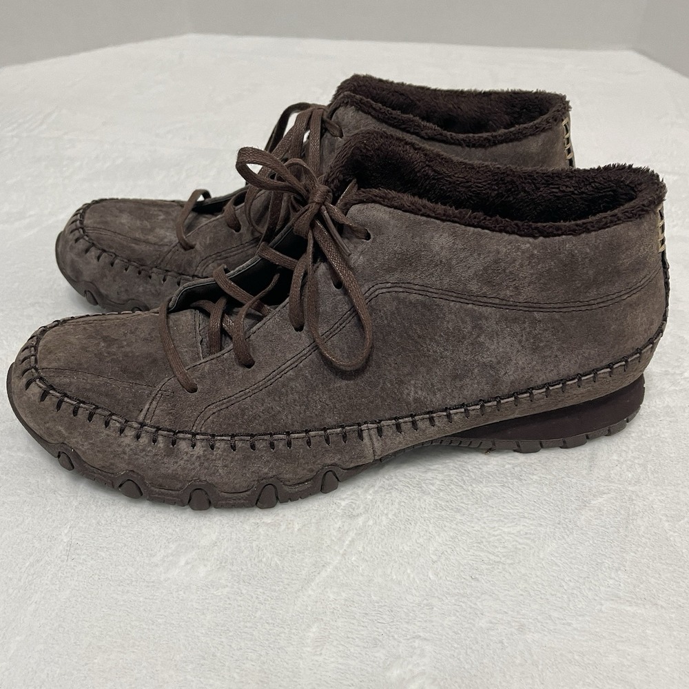 Skechers Bikers Totem Pole Chukka Boots Chocolate Brown 49013 Women's Size 10‎